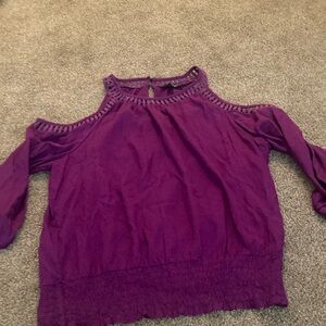 INC International Concepts Purple Cold Shoulder Top